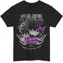 Jujutsu Megumi Anime Marškinėliai Unisex Kaisen Fushiguro Anime Japoniški Medvilniniai Prekės Laisvalaikio Trumpomis Rankovėmis Marškinėliai S juoda