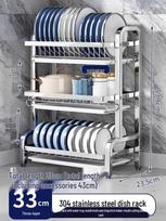 3-Tier 304 Stainless Steel Dish Drying Rack