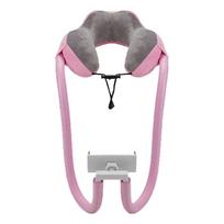 Neck Pillow Phone Holder U Shaped Pillow with Lazy Phone Bracket for Travel Office Light Pink Free Size