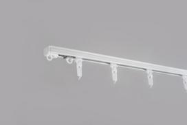 Sukomplektuotas aliuminio karnizas „U-PROFILIS“ baltos sp., 150 cm