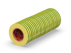 Izoliacinė juosta ERKO 19mm x 20m geltonai žalias 8 vnt. nustatyti, PVC elektros kabelių remontas, labai lankstus ir stipriai klijuojantis
