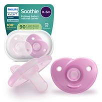 PHILIPS Avent Soothie pacifier, 0–6 months, light pink, 2 pack (SCF099/27)