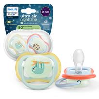 PHILIPS Avent Ultra Air Night Time, 0–6 months, 2 pack, light blue/light green (SCF376/24)