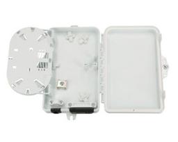 Optinė sieninė dėžutė EX 0691 (plastikinė, SC/LC duplex, 1 kabelio įėjimas, 2 adapteriai, kasetė, be adapterių, 167×102×31 mm)