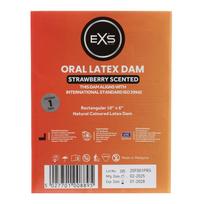 EXS Condoms Strawberry Scented Braškių kvapo prezervatyvas oraliniam seksui