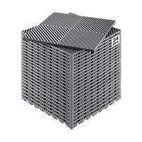Modulinė drenažo grindų plytelė Vevor, 41.5x41.5x1.7 cm, pilka