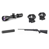 CZ 457 Synthetic, .22LR + Laikikliai + Hawke Vantage 1" 3-9x40 IR .22 LR Subsonic + B&T Tiger duslintuvas