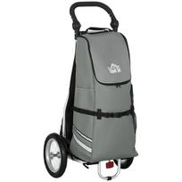 HOMCOM Krovininė priekaba ir pirkinių vežimėlis 2 in 1 Dviračių priekaboms, su jungiamaisiais spaustukais, 24.3kg, 55L, Alu+Oxford, Pilka+Sidabrinė, 53x43x110cm