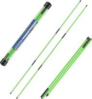 "flintronic Golf Alignment Sticks", 2 sulankstomų golfo treniruočių lazdų pakuotė su permatomu laikymo vamzdeliu, golfo treniruočių lazdos, švytuoklės pagalba, golfo treniruočių prietaisas, krypties indikatorius, skirtas nukreipti dėjimą