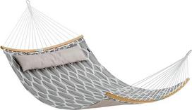 "Songmics" Paminkštintas dygsniuotas hamakas su atskiriamais lenktais bambuko stulpais ir galvos atrama 200 x 140 cm Maksimali apkrova 225 kg