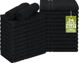"Utopia Towels" medvilniniai baliklį saugantys salono rankšluosčiai (24 vnt., juodi, 41 x 69 cm) - baliklį saugantys sporto salės rankšluosčiai