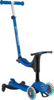 GLOBBER GO-UP Sporty Lights 360, 3-in-1 vaikiška transporto priemonė, 15+ mėnesių, reguliuojamo aukščio vairas, mėlyna, LED šviesos ratai, 20 kg/50 kg, 3 ratai, PU ratai, aliuminio rėmas