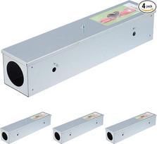KERBL BlocBox Bait Station (cinkuotos metalinės graužikų gaudyklės, 40 x 8 x 8 cm, dėžutė su masalu) 299633 (4 vnt.)