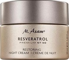 M. Asam Resveratrol Premium NT50 Restoring Night Cream (50 ml) - naktinis veido kremas, senėjimą stabdanti priežiūra su resveratroliu, hialurono ir taukmedžio sviestu, išlyginamasis veido kremas nuo 40, 50 ir 60 metų