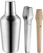 WMF Matroschka kokteilių rinkinys 4 dalių baro rinkinys su 700 ml kokteilių plaktuvu, baro kokteilių sieteliu, žnyplėmis ledui ir mediniu grūstuvu "Matrioška", sudedami vienas į kitą dovanų dėžutė, tinkama plauti indaplovėje