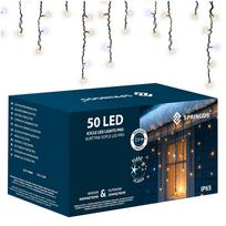 LED šviesos užuolaida su 50 LED, šaltai balta šviesa + flash Springos CL1240