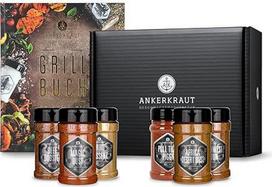 "Ankerkraut Barbecue Book" rinkinys su 6 keptuvėmis, 1320 g prieskonių ir knyga pakete