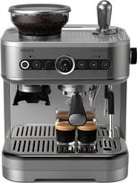 "Philips Barista Brew" pusiau automatinis espreso aparatas - vieno ir dvigubo espreso + Americano mygtukas, 250 g pupelių talpykla, intuityvus vadovas, kalibruotas įspaudas, sidabrinis metalas (PSA3218/01)