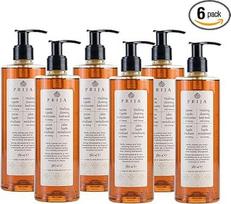 "Prija Vitalising Hand Wash" su ženšenio ekstraktu, švelniai valo rankas, drėkinantis skystas muilas, veganiškas, su gaivinančiu aromatu, 6 x 380 ml