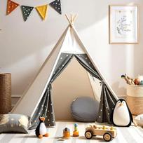 "Teepee" palapinė vaikams Vaikų palapinė viduje su krepšiu Žaidimų palapinė mergaitėms ir berniukams, "Tippi" vaikų palapinė Žaislas "Tippi" vaikų palapinė lauke