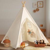 "Wilwolfer Teepee" palapinė vaikams: Tippi vaikiška palapinė ir laikymo krepšys, drobės vaikiška palapinė, žaidimų namelis vaikams, skirtas naudoti viduje ir lauke