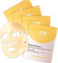 4 kaukės su kolagenu ir vitaminu C - kaukės nuo dėmių ir balinimo - My SOS Beauty - hidrogelio veido kaukė su arbutinu ir saldymedžiu - šviesinanti ir nuo hiperpigmentacijos apsauganti priemonė