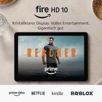 Planšetinis kompiuteris "Amazon Fire HD 10" (naujausios kartos), sukurtas poilsiui, 10,1 colių ryškus "Full HD" ekranas, aštuonių branduolių procesorius, 3GB RAM, iki 13 val. veikiantis akumuliatorius, naujausias modelis (2023 m. laidos), 32GB, juodas,