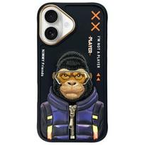Nimmy Cool&Cute 2.0 Beždžionės dėklas iPhone 16 - juodas