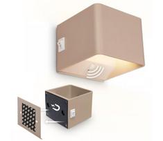 Briloner 3879011 - BORRA įkraunamas sieninis LED šviestuvas su jutikliu, 1,5 W/5 V, 3600 mAh, smėlio spalvos