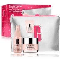 Clinique Moisture Surge Megastars rinkinys (50 ml. drėkinanti priemonė + 30 ml. purškiklis + 7 ml. lūpų priežiūros priemonė + kosmetinė) - Rinkinys