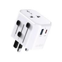 Universalus Usb-c Usb-a Eu Uk Us Aus Kelioninis Maitinimo Adapteris - Baltas