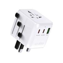 Usb-c Usb-a Eu Uk Us Aus Jp Kelioninis Maitinimo Adapteris - Baltas
