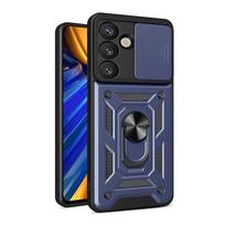 šarvuotas Dėklas Su Fotoaparato Dėklu, Skirtas "samsung Galaxy S25 Edge Hybrid Armor Camshield" - Mėlynas