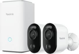 Reolink – Home Hub with 2×Argus 3E Indoor/Outdoor Battery Cameras – White