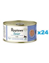 APPLAWS Cat Senior Tuna Fillet with Sardine in Jelly tunas su sardinėmis drebučiuose vyresnėms katėms 6x70 g