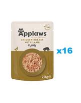 APPLAWS Cat Adult Pouch Chicken Breast with Lamb in Jelly vištiena su ėriena drebučiuose 16x70 g