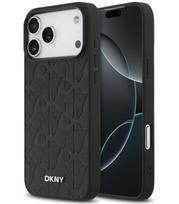 Juodas dėklas Apple iPhone 17 Pro Max telefonui "DKNY PU Leather Grid Pattern Magsafe Case"