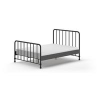 Viengulė lova iš metalo juodos spalvos su lovos grotelėmis 140x200 cm BRONXX – Vipack