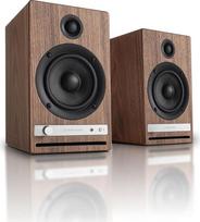"Audioengine HD4" belaidės "Bluetooth" kolonėlės - kompiuterio monitoriaus garsiakalbiai ir namų muzikos sistema su aptX "Bluetooth" | 120 W galios stereofoninės knygų lentynos kolonėlės su AUX garso įvadu - tikro riešutmedžio fanera