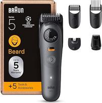 "Braun BT5525 Series 5" elektrinis barzdos skustuvas vyrams su 5 priedais, itin aštriais "ProBlade" ašmenimis, 120 min. baterijos veikimo laikas, belaidis barzdos skustuvas, 40 ilgių, atsparus vandeniui, pilkos spalvos