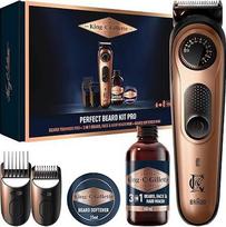 "King C Gillette Gillette" elektrinis barzdos kirptuvas "Pro" dovanų rinkinys vyrams, kirptuvas su tiksliu ratuku 40 barzdos ilgių + mini barzdos šampūnas 60 ml + mini barzdos balzamas 25 ml
