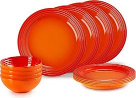 "Le Creuset" 79351000907081 12 dalių akmeninių indų rinkinys "Oven Red