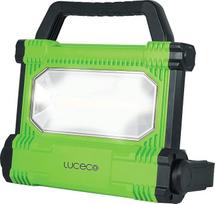 "Luceco LED Ultraslim" darbo šviesa su 2 režimais, įkraunama, nešiojama, reguliuojama įvairiomis padėtimis, atspari oro sąlygoms, juoda/žalia, IP54, 30W, 750/2500lm, 6500K, LWR25BG-EU