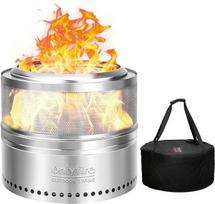 "Onlyfire" 50 cm nedūmijantis ugniakuras su laikymo krepšeliu, išimama pelenų duobė, nerūdijančio plieno ugniakuras, nešiojamasis ugniakuras kiemui, ugniakuras sodui, stovyklavimui, lauke
