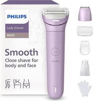 "Philips Lady Shaver Series 8000" belaidis elektrinis skustuvas, šlapio ir sauso skutimo sistema, 3 peiliukai, lanksti skutimosi galvutė, LED lemputė, kojų / kūno / bikinio zonai, 100 minučių veikimo laikas, modelis BRL149/00
