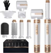 "UKLISS Hairstyler Pro 7 in 1", karšto oro šepetys ir plaukų džiovintuvas su plaukų džiovintuvu, oro srauto garbanotuvu, apvaliu plaukų džiovintuvu, plaukų tiesintuvu, plaukų tiesintuvu, "Airstyler" dovanų rinkiniu, skirtu moterų plaukų stiliui
