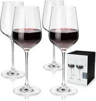 "Viski Reserve European Crystal Bordeaux" taurės, 4 raudonojo vyno taurės, bešvinis krištolo stiklas, pagamintas Europoje, vyno taurių rinkinys su koteliu, 4 taurių rinkinys, 21 oz