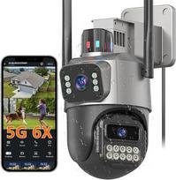 5G lauko stebėjimo kamera, 6 MP stebėjimo kamera su dvigubu objektyvu, IP66 lauko apsaugos kamera su automatiniu sekimu, naktiniu matymu, 24/7 lauko kamera, 2 garso įrašai, SD/Cloud