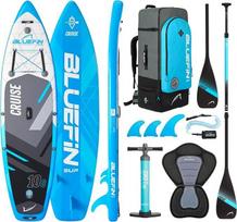 Bluefin Cruise SUP lentos rinkinys, pripučiama irklentė, 6 colių storio, stiklo pluošto irklas, baidarės sėdynė, visa įranga 2020 m.
