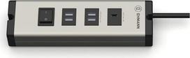 EHMANN 0601x04032031 Daugiapakopis maitinimo blokas, aliuminis, 4 x USB-A + 1 x USB-C 18 W, 1,5 m kabelis